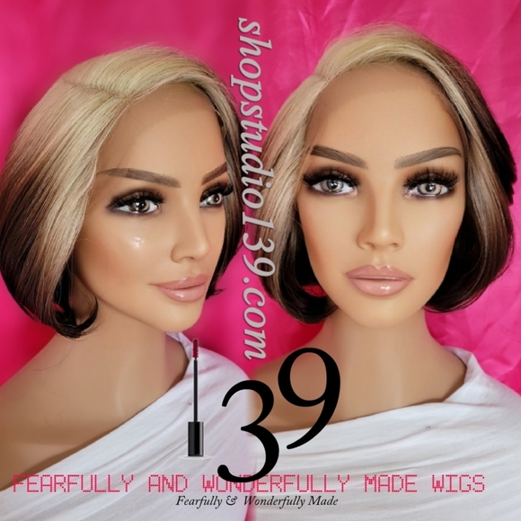 Blonde rooted HD lace front bob wig - Picture 2 of 3